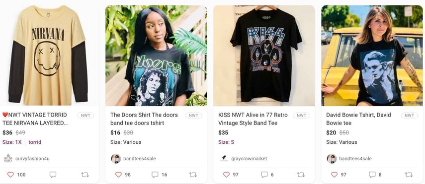 Best Selling Band Tees on Poshmark