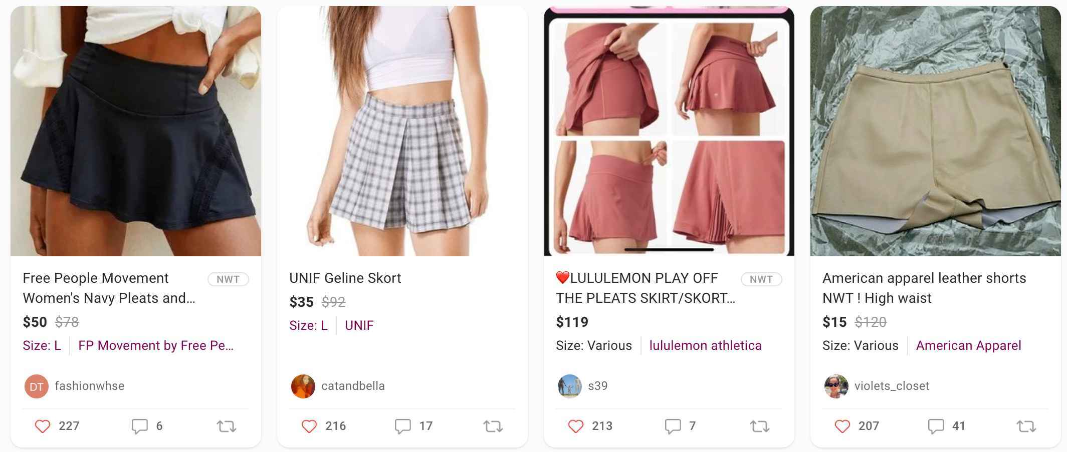 Best Selling Skorts on Poshmark