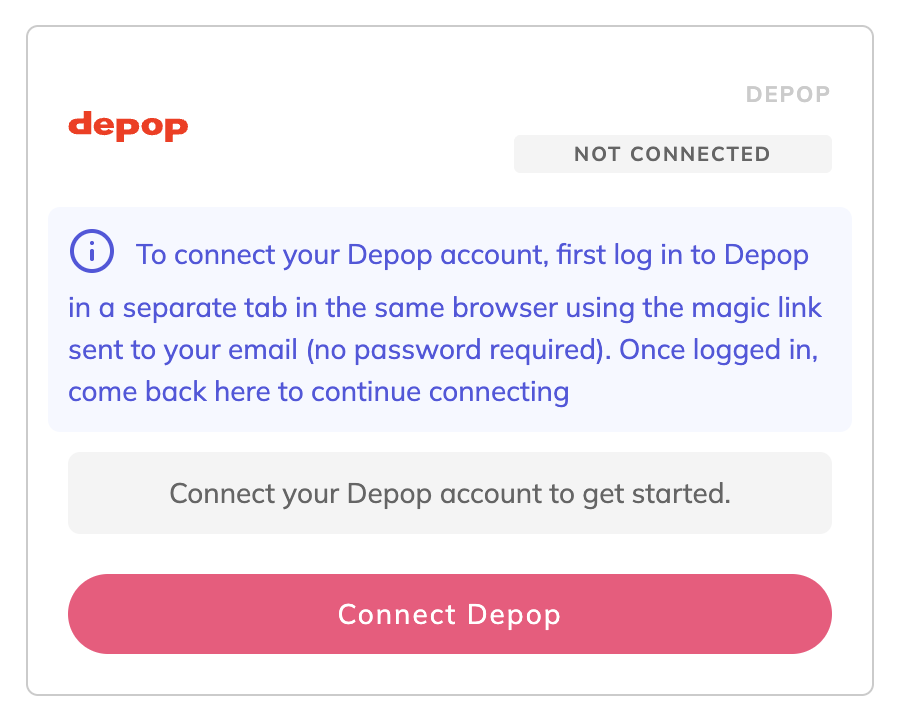 Depop Reconnect Account