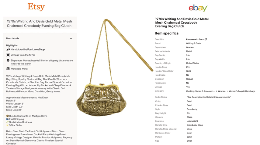 Etsy to Ebay Description Comparison