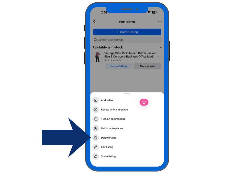 Facebook Marketplace Delete Listing Option