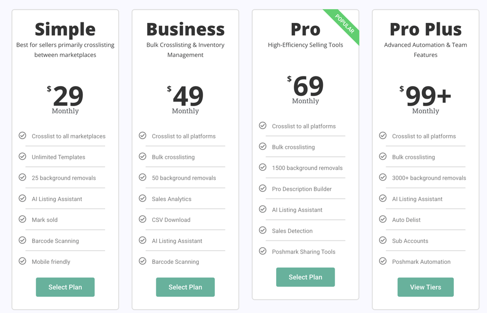 List Perfectly Pricing