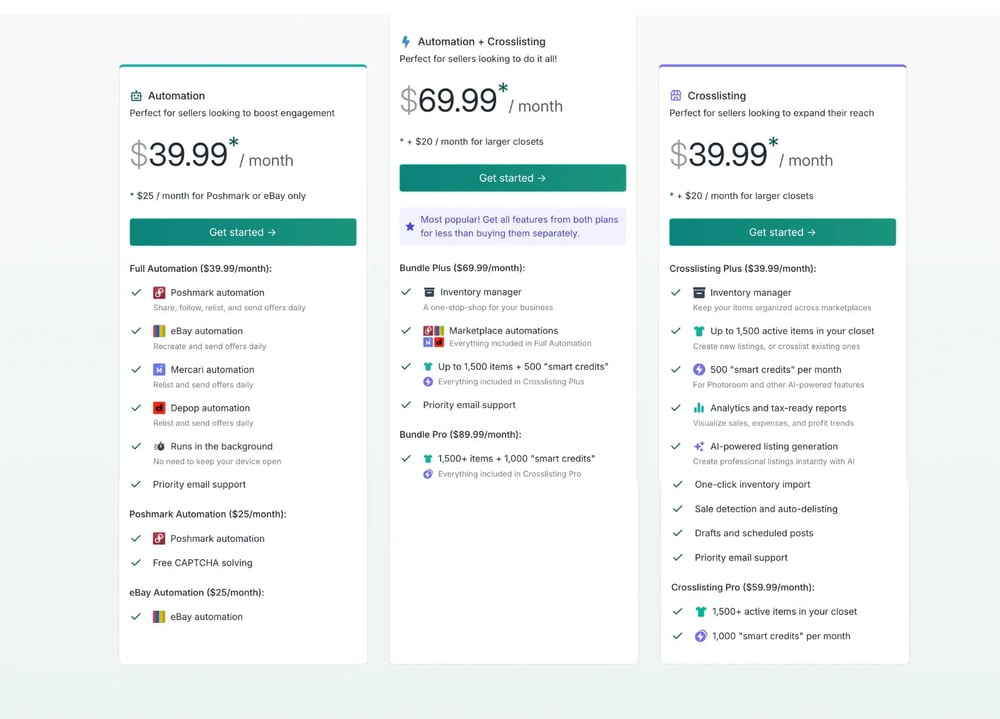 Nifty Pricing Table