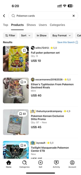 Pokemon Cards on whatnot