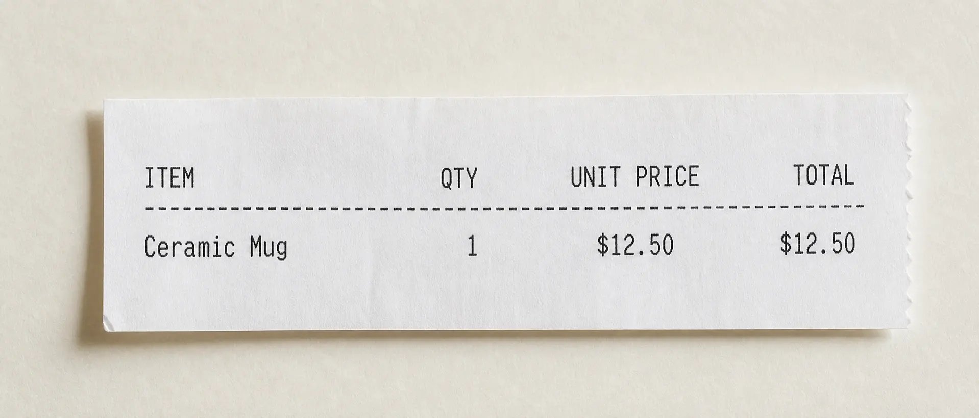 Receipt Item Details