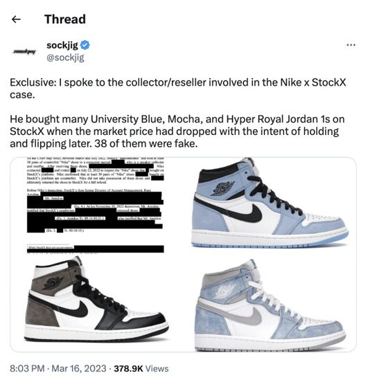 Nike Jordan 1 StockX