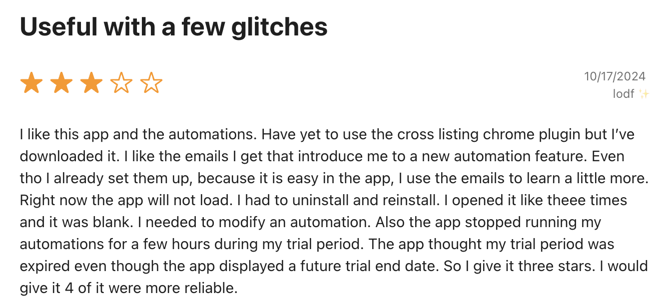 Primelister Testimonial Screenshot