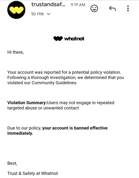 Whatnot Account Banned Image