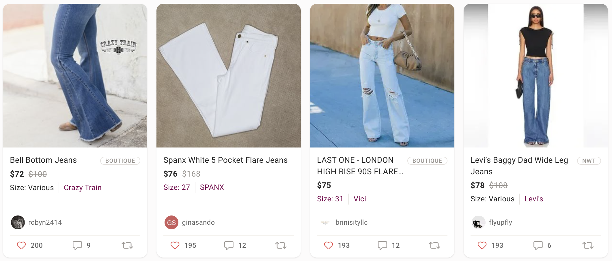 Selling Jeans on Poshmark