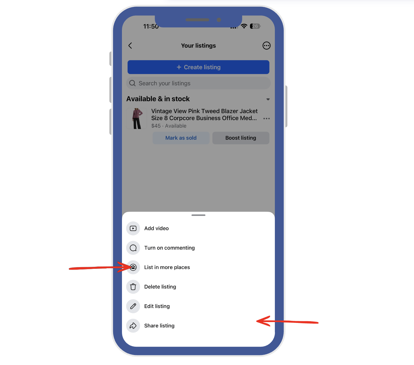 Facebook Marketplace Sharing