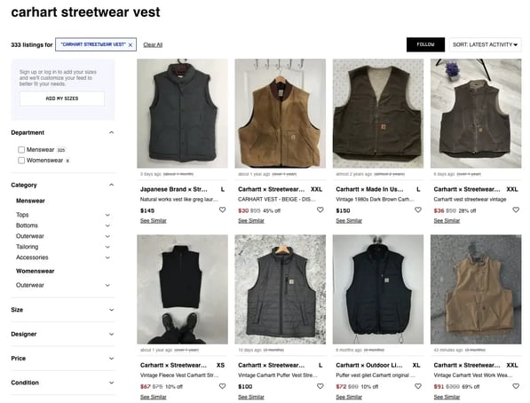 Streetwear Vests on Grailed