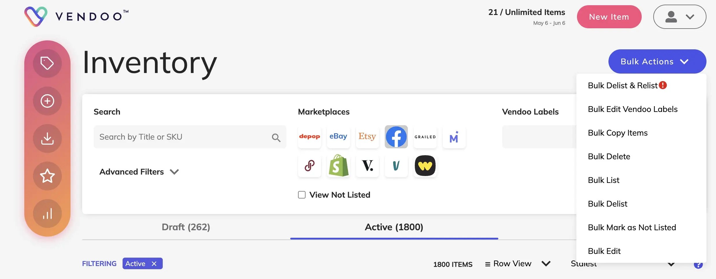Vendoo bulk tools for resellers