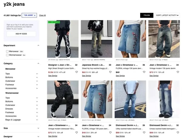 Y2K 2000 Jeans on Grailed