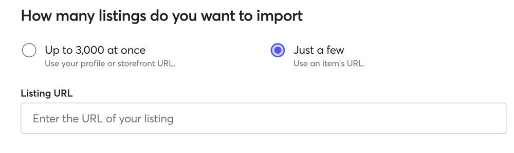 Mercari Importing Tool View 2