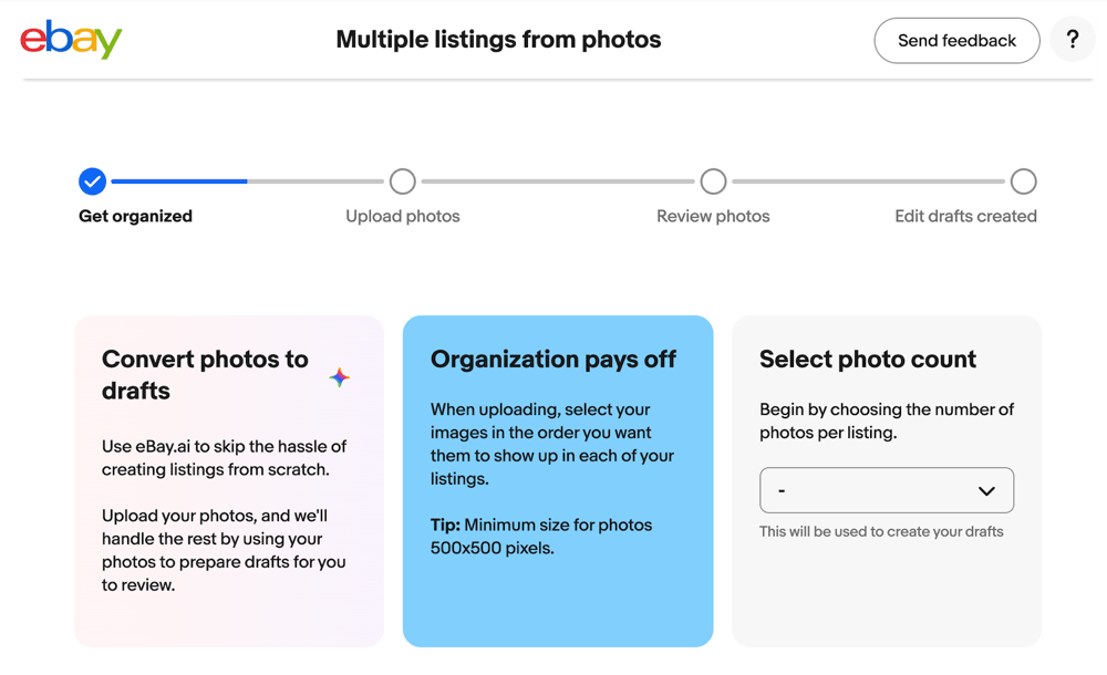 eBay AI Magic Listing Tool View
